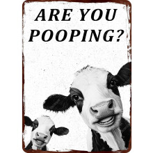 (Metal Sign 32, 8×12 Inch) Metallinen kyltti - Aasi oletko kakkaamassa, hauska tinakyltti kylpyhuone-wc, 812 tuumaa