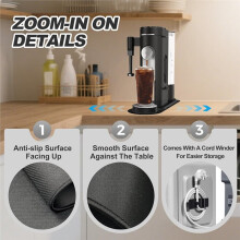 Tapis de Glissement et Enrouleur de Cordon pour Cafetière pour PB051 PB041: Glissez Rapidement Votre Machine à Café Congelée sur la Table.