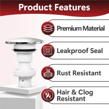 2pcs Polished Chrome 972098A Bathroom Sink Push & Seal - Drain Stopper Assembly,Part Number is 35338-06XX