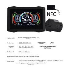 H7C E-Scooter NFC LCD-Display + 36V/48V 350W Motor UART Typ C Elektrofahrrad LCD-Farbdisplay NFC-Tachometer 5-PIN