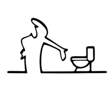 Toilettenschild - Wanddekoration, 2D-Flachmetallrahmen in Schwarz, Einfach Anzubringen