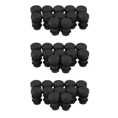 36 Pcs Plastic 12mm Pipe End Blanking Caps Bung Tube Insert Plug Round Black 1