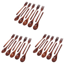 30 PçS Colheres de Madeira Conjunto de Garfos Conjunto de Utensílio de Madeira Conjunto de Talheres de Madeira