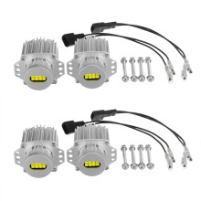 4Pcs Angel Eyes CANbus 80W LED Headlight Light Bulbs Error Free for - E90 E91 3 Series 2005-2008 Super White