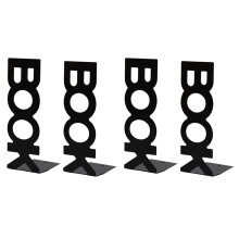 2 Pair Bookends for Library School Book Holder Book Letter Book Baffle Black