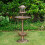Samuel Alexander 1.1m Bronze Effect Resin Garden Bird Bath & Table with Solar Light 1