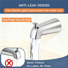 1 Set Wire Drawn Nickel Bathtub Nozzle with Splitter, All Metal Bathtub Nozzle, Suitable for 1/2 Inch Copper