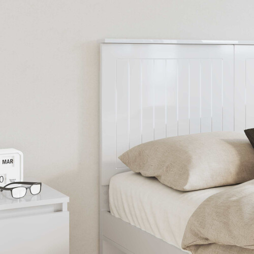 VidaXL vidaXL Headboard with Headboard Gloss White 120 cm Engineered wood 2