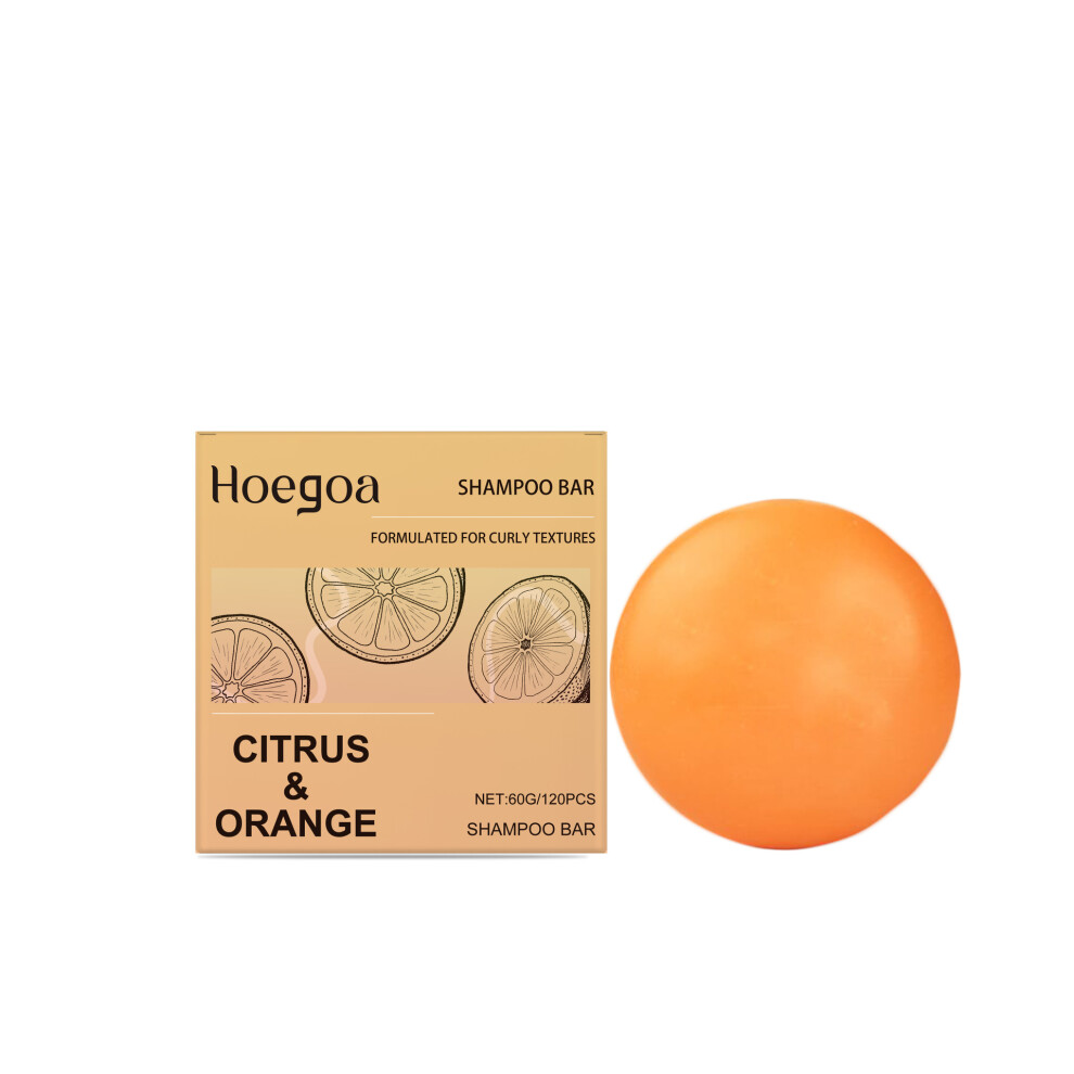 Orange Hoegoa Citrus Hair Soap Nourishes, Refreshes, Moisturizes, Fluffy, Shines, Mildly Smoothes Hair