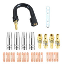30PCS 360 Flexible Mig Welding Neck & 0.035"/0.9mm Contact Tips & Nozzle Holder Diffuser & Gas Nozzle Shield Cups 0.9mm