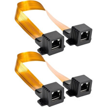 2 Câbles de Raccordement Plats Cat5 RJ45 Femelles de Type F pour Passage de Porte/Fenêtre de Voiture/Maison, Longueur 30 cm