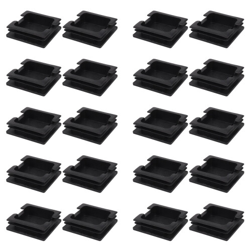 75mm x 75mm Plastic Square Caps Tube Pipe Inserts End Blanking 20Pcs