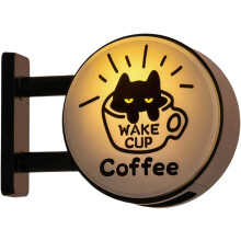 (Brown_A, -) Mini Magnetisch Coffeeshop Kühlschrank Deko, Retro Neon Schild Magnet, Ambiente Licht