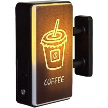 (Brown_C, -) Mini Magnetisch Coffeeshop Kühlschrank Deko, Retro Neon Schild Magnet, Ambiente Licht