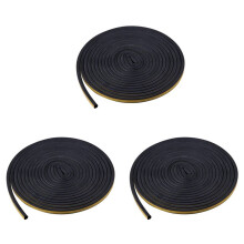 3X Self Adhesive Sealing Strip Door Insulation Strip 5M Black D Shaped Car Door Seal Glue Strip for Door and Window