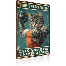 (Cat2, 8x12inch(20x30cm)) Fitness Training Metallschild - You Don't Stop Training When You Get Old, Vintage 30x40cm