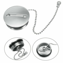 2X Boat Deck Fill Filler Replacement Cap with Chain Stainless Steel Fuel Water Gas