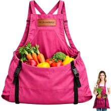 (Rose Red, -) Delantal jardinería cosecha campo sin esfuerzo recolección fruta bolsa interna mujer