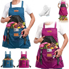 (Sky Blue+purple, -) Delantal jardinería bolsillos impermeable espalda cruzada cosecha mujer hombre trabajo campo regalo