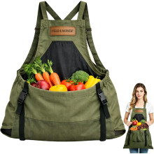 (Green, -) Delantal jardinería cosecha campo sin esfuerzo recolección fruta bolsa interna mujer