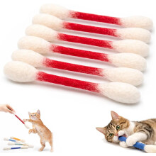 (Red, -) Wattestäbchen Katzen Spielzeug mit Katzenminze, 6er Riesen Kätzchen Kau Sticks, Filz