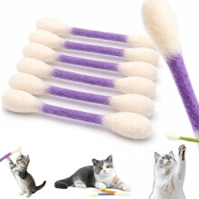 (purple, -) Katzen Q Tip Spielzeug, 6er Riesen Wattestäbchen Katzenminze, Filz Kitty Kicker, interaktiv