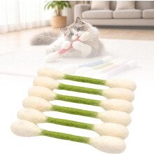 (Green-6Pcs, -) Riesen Qtip Katze, Wattestäbchen mit Katzenminze, 16cm 6/12er Pack Zahn Kauen Seile