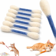 (D, -) Katzen Riesen Q Tip Spielzeug, Wattestäbchen mit Katzenminze, 6er Zahnpflege Kauen Seile