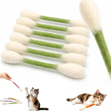 (green, -) Katt bomullspinne leksaker med kattmynta, jätte filtsparkleksak för inomhus katt interaktionsleksaker, 6-pack
