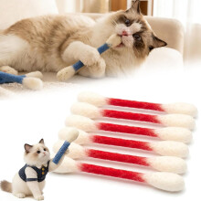 (Red, -) Jucărie pisică gigant bețișor Q mestecat, 2026 bumbac cu catnip durabil, feltru kicker mare