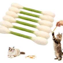 (Green, -) Jucărie pisică bețișor Q gigant, bețișor Q cu catnip – 6 pachet pisoi mestecat interior joacă dentar