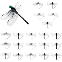 (20PCS, 3.7") 10PCS Clips Libellules, Simulation 3D Fausses Libellules Suspendues Extérieur, Déco Jardin Imperméable