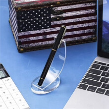 6 Pieces Acrylic Pen Holder Display Stand Pencil Display Holder Fountain Pen Ballpoint Pen Display Rack (Black)
