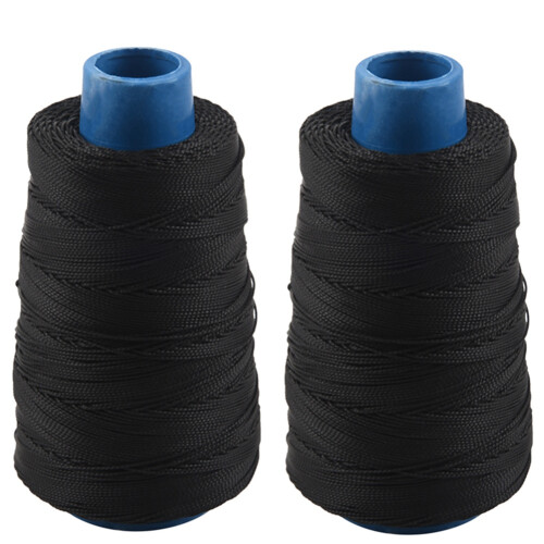 2pcs 400M 80Lbs Nylon Twisted Bowstring Thread Fishing String Sewing Cord Kite , Black