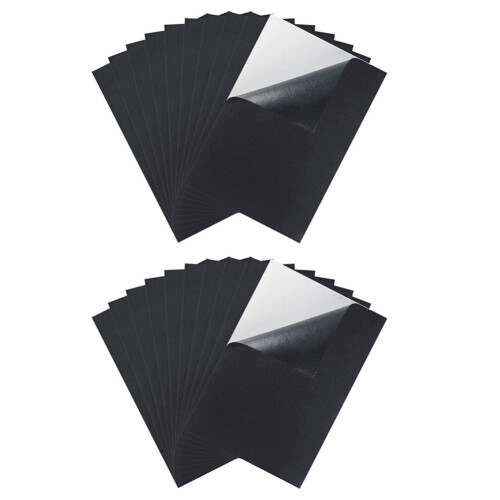 Black Adhesive Back  Sheets Fabric Sticky Back Sheets Self-Adhesive Durable and Water Resistant, 20 PCS