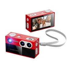 G9-Dual-Lens 4K Retro  Keychain Thumb Camera Built-in Flash Outdoor Sports Children Multiple Filters Camera Red