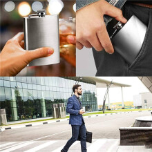 4X Hip Flask with Funnel, 4 Oz Stainless Steel Whiskey Flask  Leak Proof, Portable Pocket Hip Flask for Men