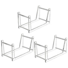 3X Clear Vinyl Record Stand Holder for Desktop Album Storage, Acrylic Vinyl Record Shelf Display 50 LPs