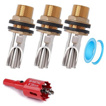 3pcs Automatic Pig Waterer System for Livestock - Stainless Steel Drinker with Brass Connector Kit