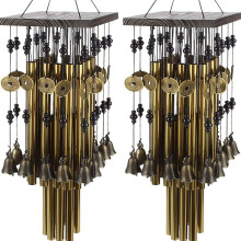 2X Outdoor Indoor Metal Tube Wind Chime with Copper Bell Large Windchimes for Yard Patio Garden Terrace Decoration 80cm