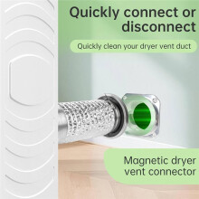 DVC-180 Magnetic Dryer Vent Coupling Connector Kit Easy to Clean Dryer Vent Hose Quick Connector Including 2pc