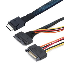 PCIe OCulink SFF-8611 Till U.2 SFF-8639+15P Hög Hastighets Datatransferkabel för Datacenter Designutvidgning 0.5M