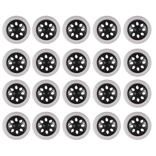 20X Rueda de Carrito de Compras Rueda de Espuma de Nucleo de Plastico Negro
