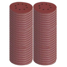 100 Peças Discos de Lixa com 8 Furos, Lixa Adesiva com Adesivo In Nylon de 125mm, Grãos de 80-3000, Folhas Abrasivas para Ferramentas
