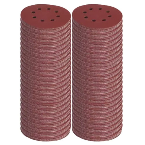 100PCS Sanding Discs 8 Hole Hook and Loop Adhesive Sandpaper 125mm 80-3000 Grits Abrasive Sheets Tools