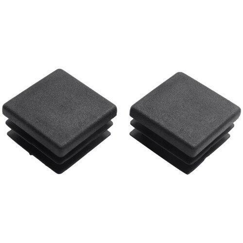 400Pcs Plastic Square Tube Inserts End Blanking Caps 20mm x 20mm Black