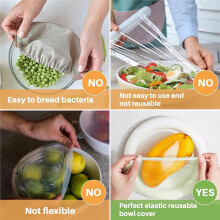 Couvre-Bols Réutilisables en Plastique, Sacs de Conservation Élastiques, Emballages pour Aliments, Cuisson au Levain, Levée