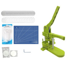 Buttonmaschine 32 mm (3. Generation) Installationsfreie DIY-Anstecknadelpresse mit 100 Buttonteilen und Ausstechform