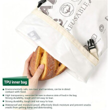 2pcs Beeswax Bread Bag, Suit for Sourdough and Homemade Sourdough, Food Storage Bag, Suit for Freeze,Preserve