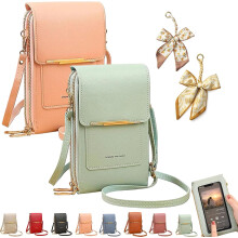 (2pcsd, -) Sac Messager Écran Tactile Femme, Portefeuille Cuir RFID Croisé, Bandoulière Antivol